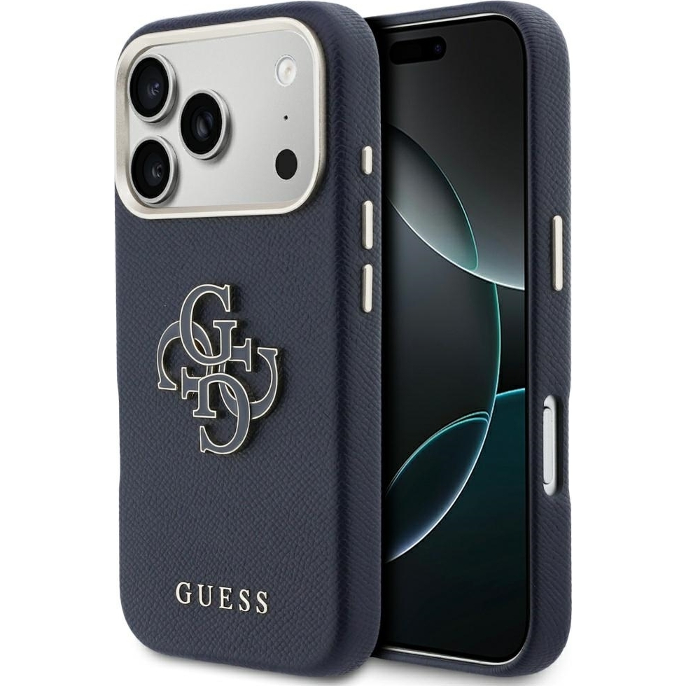 Etui Guess FW Resin Logo do iPhone 17 Pro Max, granatowe